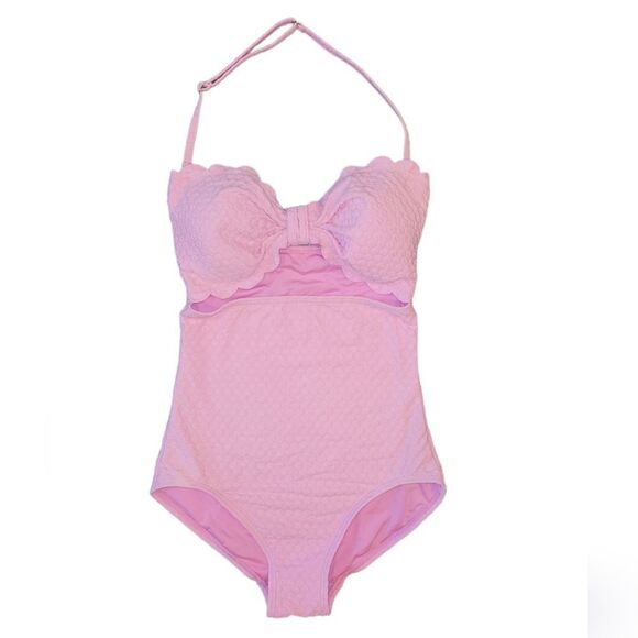 Kate Spade Marina Piccola Textured One Piece Swimsuit Bathing Suit Pink S - Picture 2 of 15